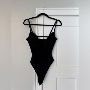 White Fox Black Velvet Bodysuit